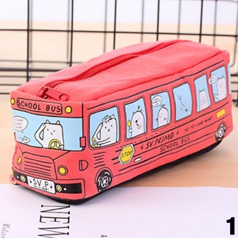 

Креативный мультяшный школьный автобус милый пенал большой вместимости для канцелярских принадлежностей офисный бокс принадлежности детский подарок организатор красный