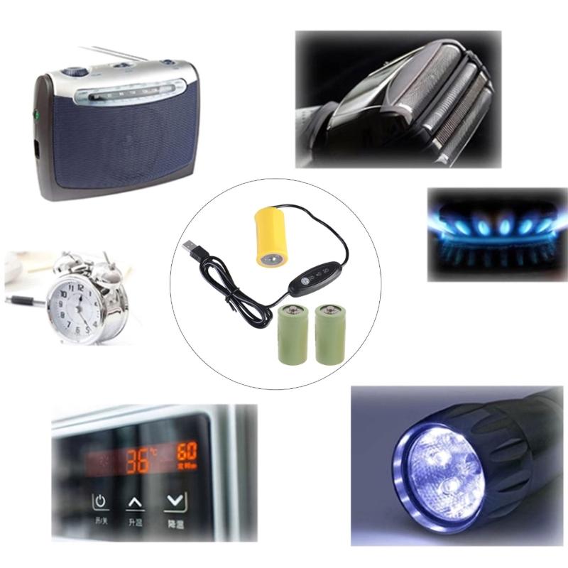 USB 5V 2A to 3V 4.5V 6V LR20 D Battery Eliminators Kit USB Power Supply Converters Replace 2-4Pcs 1.5V LR20 D Batteries