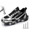 Chaussures de sécurité pour hommes pour le travail Anti-écrasement Anti-perforation Respirantes Gris argenté