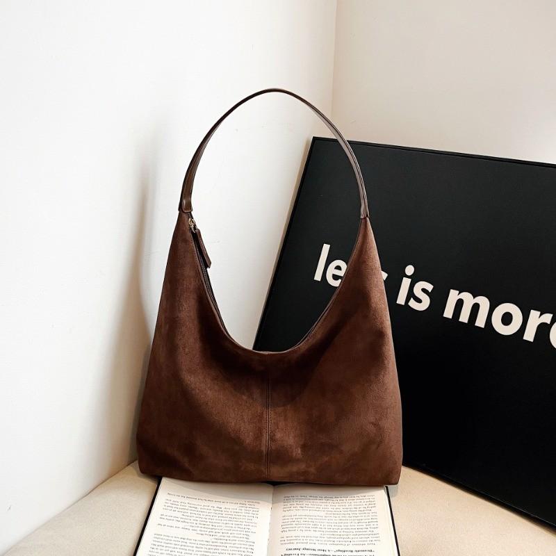 Ielgy Tote Bag Autumn Winter Large-Capacity Retro Frosted Underarm Bag Simple Fashion Commuter All-