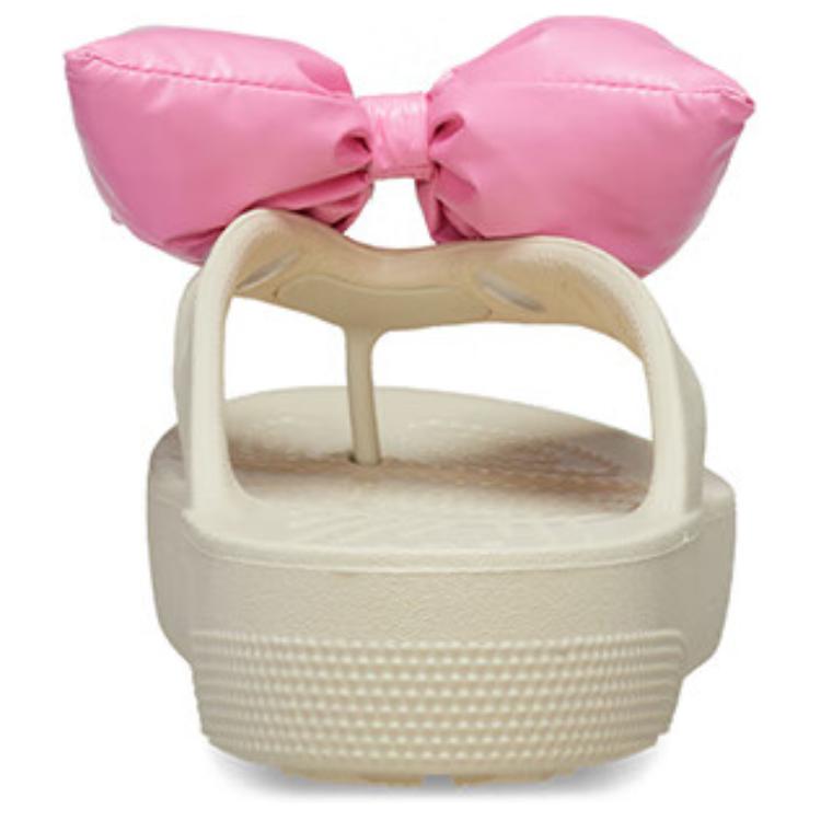 Crocs Classic Cloud Bow Simple Anti-Slip Antibacterial Flip-Flops Women Footwear Bone-White 210182-2Y2