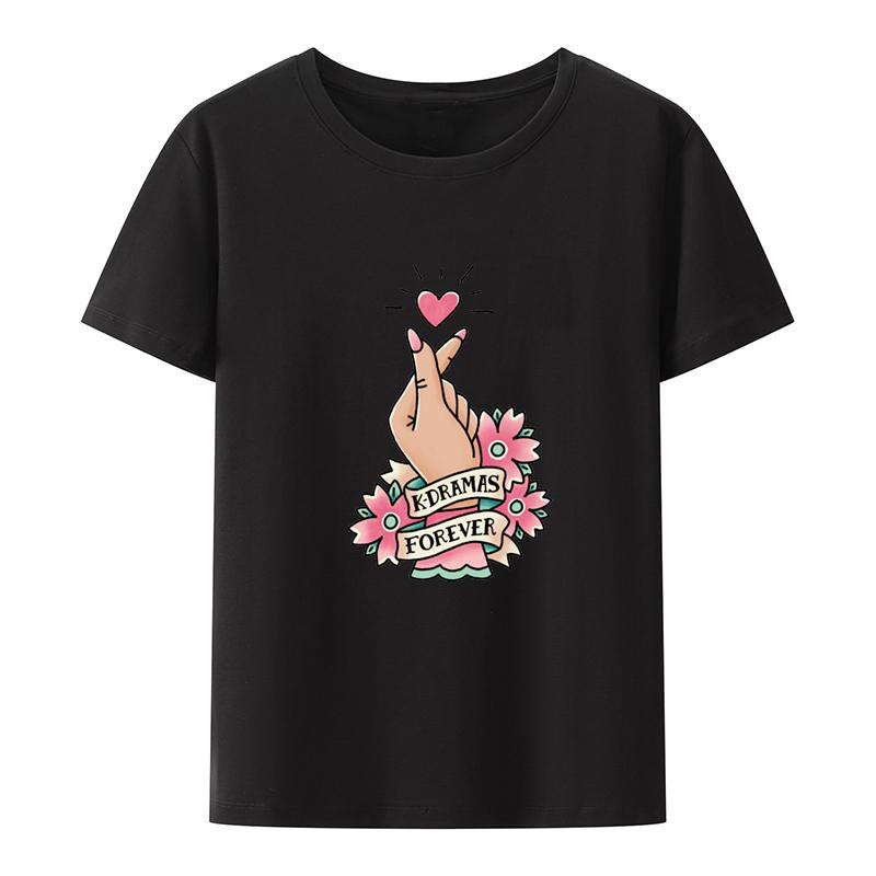 

Kdramas Forever Printed Tshirt Graphic Tshirts Grphic Top Tee Creative Comfortable Nostalgia Tops Women Trend Oneck 4XL