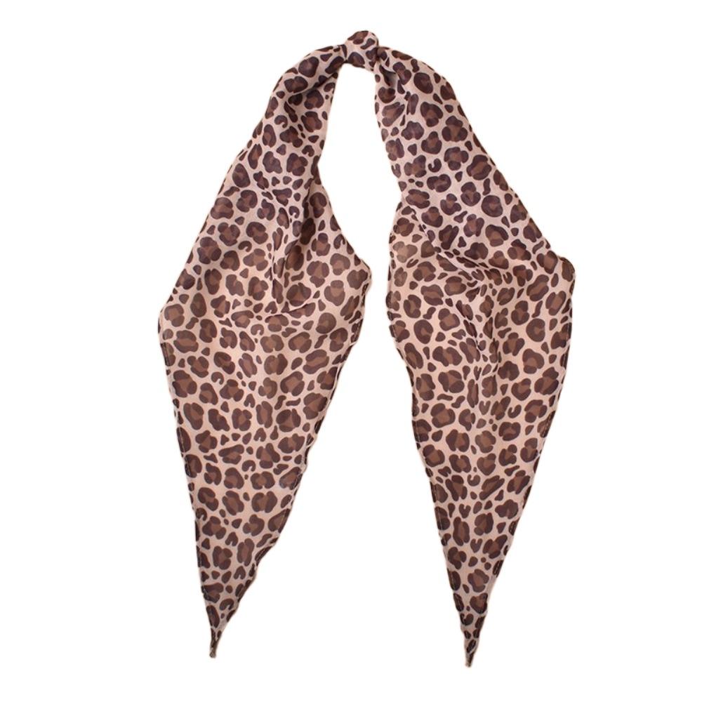 Versatile Women Girls Hijab Wraps Cashew Print Hair Ribbons Headbands Retro Leopard Headscarf
