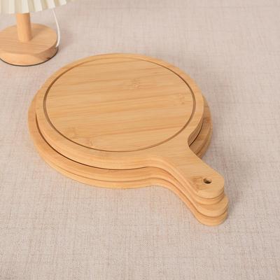 Bamboo Round Pizza and Steak Board, Cake and Bread Tray, Grilling Pan, Cutting Board