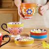 Porcelain Underglaze Mug Large Capacity Office Cup Creative Drinking Cup for Couples