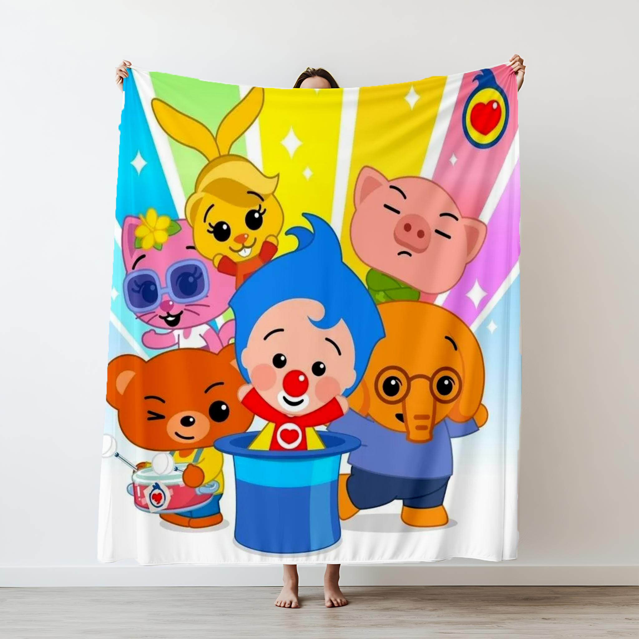 

130×150cm Clown Plims Painting Thin Printed blanket Camping Throw Bed Sofa Office Air Conditioning Soft Leisure Blankets 30x40in