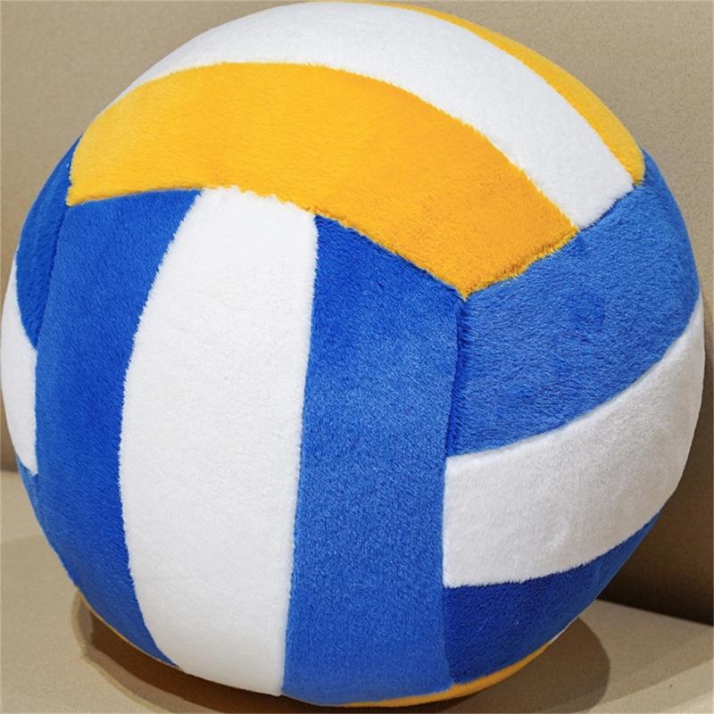 Seat Cushion Soft Furry Fabric Sports Throw Pillow Realistic Volleyball Shape Stuffed Cushion For Work Home Relaxation