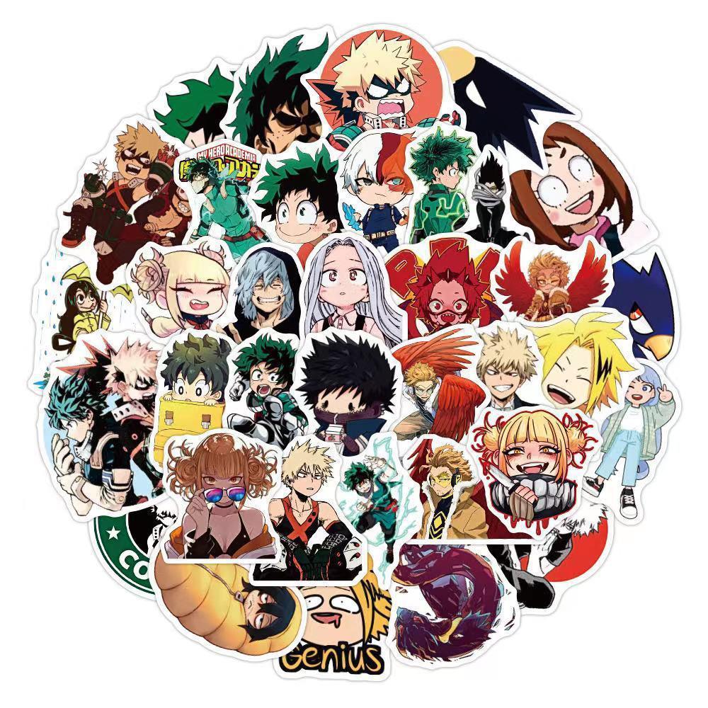 103050pcs Kawaii Anime My Hero Academia Stickers Waterproof Decals DIY Laptop Phone Diary Case Car Waterproof Sticker Toys