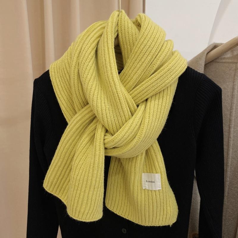 New Red Arctic Fleece Knitted Scarf Men's and Women's Winter Christmas Student Couple Thickened Wool Scarf Korean