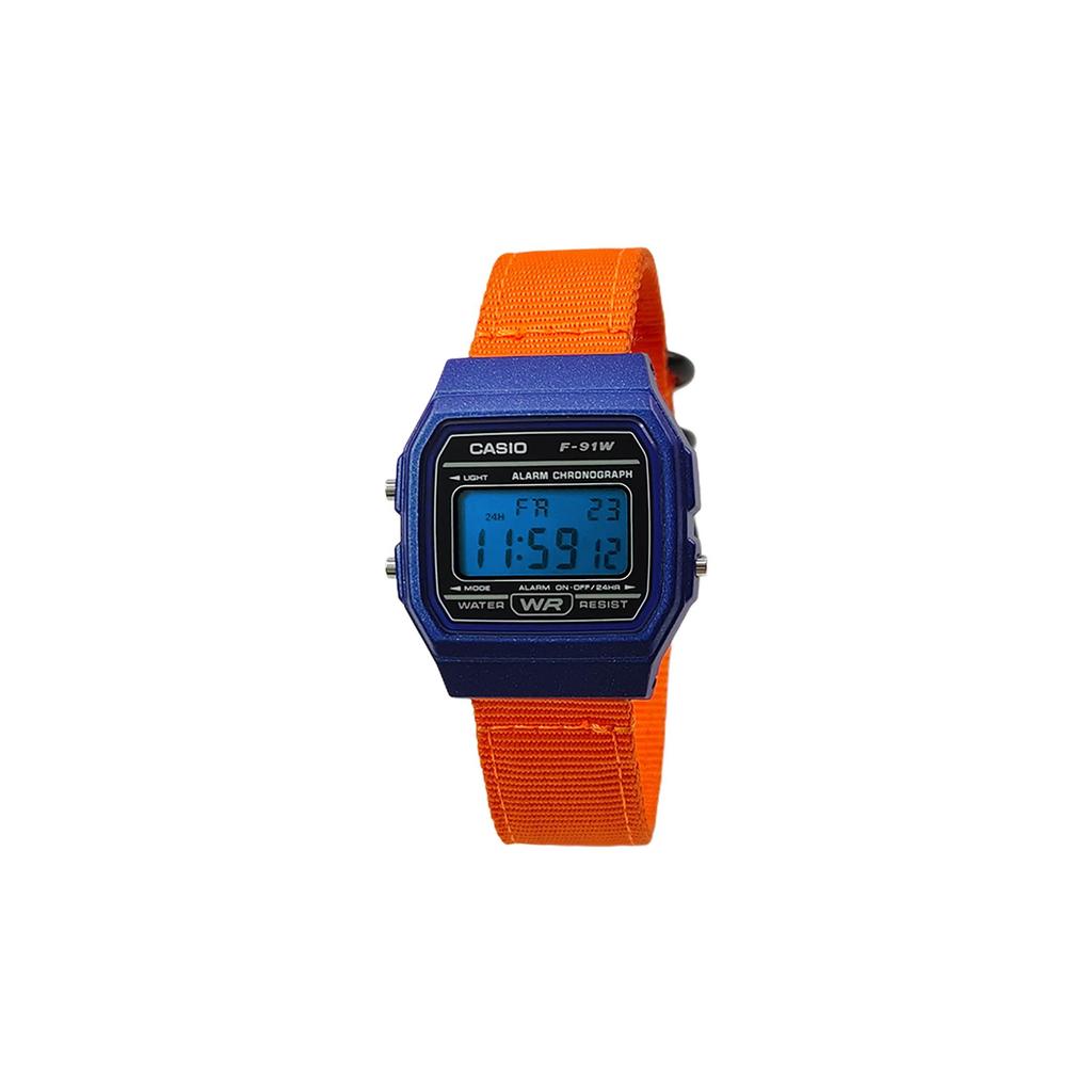 CASIO Custom Collection Quartz Movement Nylon Strap Watch Men's Watches Black Dial F-91WM-2A(Watch5--)