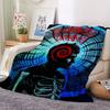 1Pc donniedarko Print Flannel Blanket, High quality Comfortable for All Seasons, Home Decor, Warmth and Comfort, Perfect for Christmas Gifts