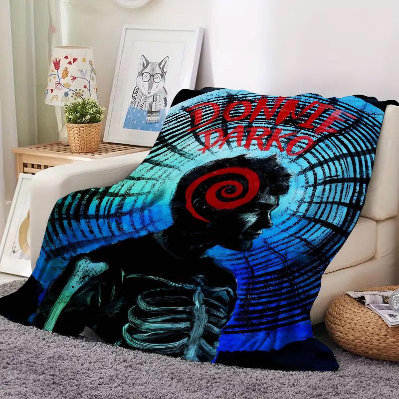 1Pc donniedarko Print Flannel Blanket, High quality Comfortable for All Seasons, Home Decor, Warmth and Comfort, Perfect for Christmas Gifts