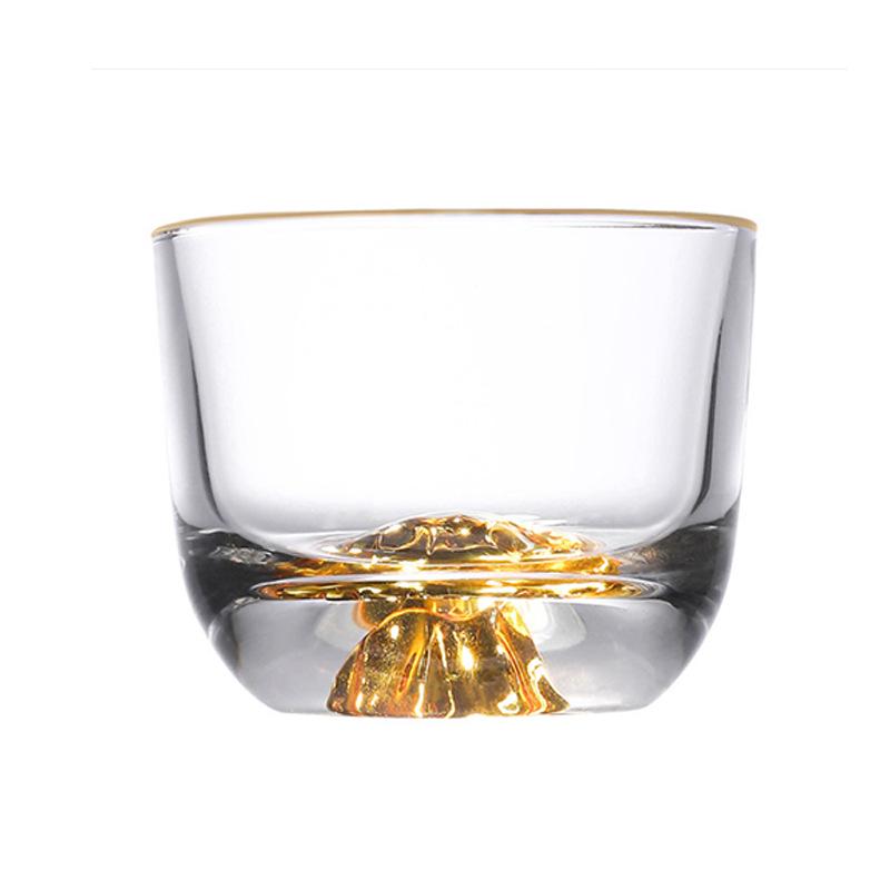 High-Value Thick-Bottom Transparent Gongfu Tea Cup Set with Hammered Edge - Heat-Resistant Glass for Home Use