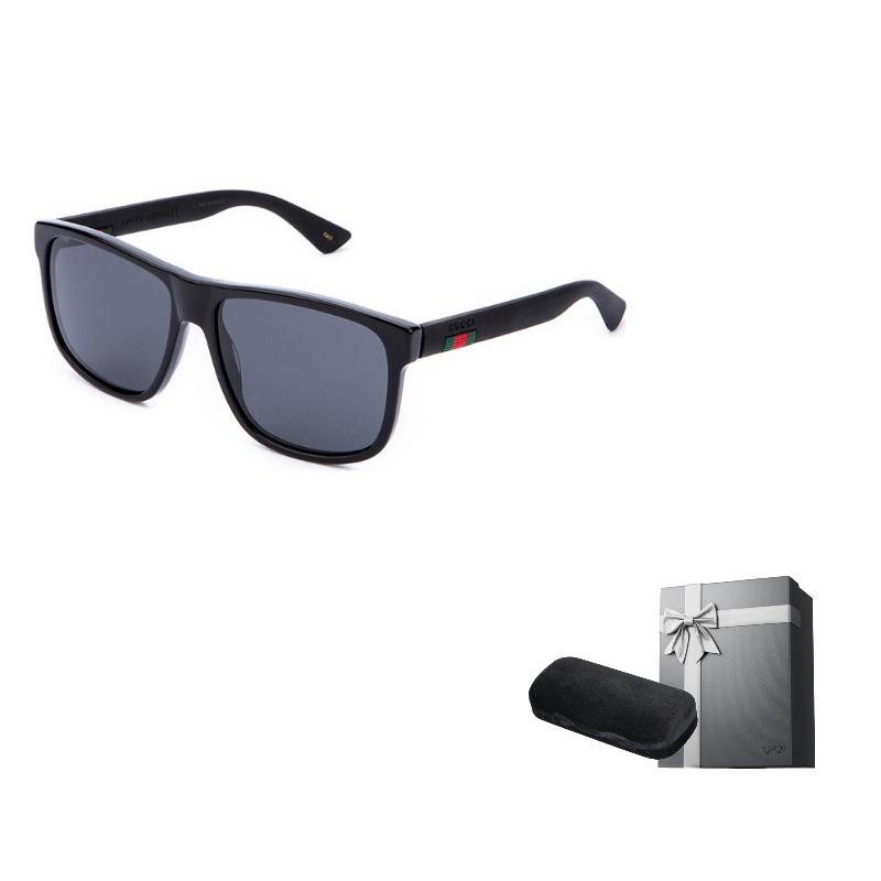 

GUCCI Square Classic Red, Green, Red Webbing, Rubber, Soft and Comfortable Temples, Sunglasses, Men s F чёрный