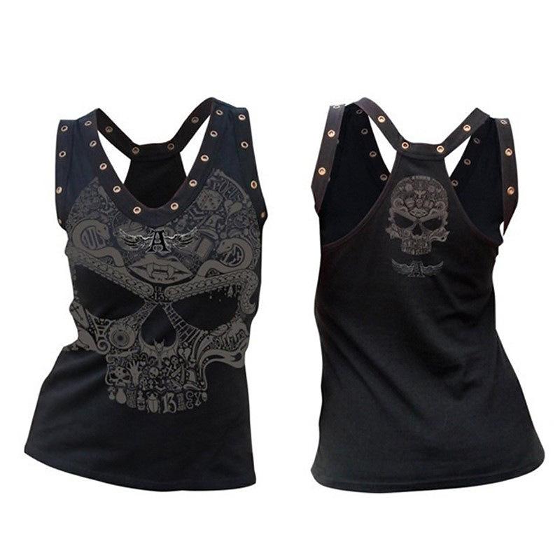 

Весенне-летний новый женский базовый топ с v-образным вырезом и принтом черепа, прямая футболка на бретельках, женский базовый топ L