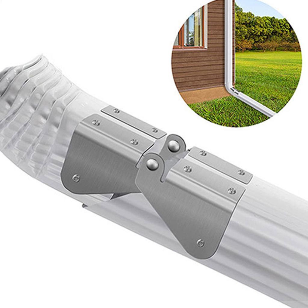 2/4Pcs Gutter Extension Hinge Stainless Steel Downspout Extension Flipup Hinge