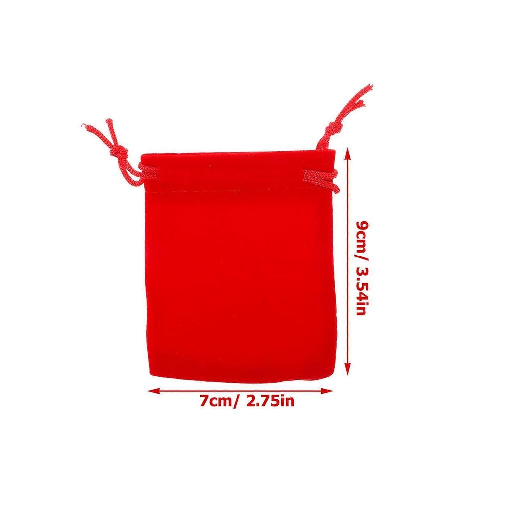 150Pcs Jewelry Pouch Drawstring Bags for Storage Red Flannel Small Bags