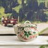 Hand painted stamen Kung Fu tea set, plant ash underglaze color brewing teapot, teacup storage bag, household ceramic travel set