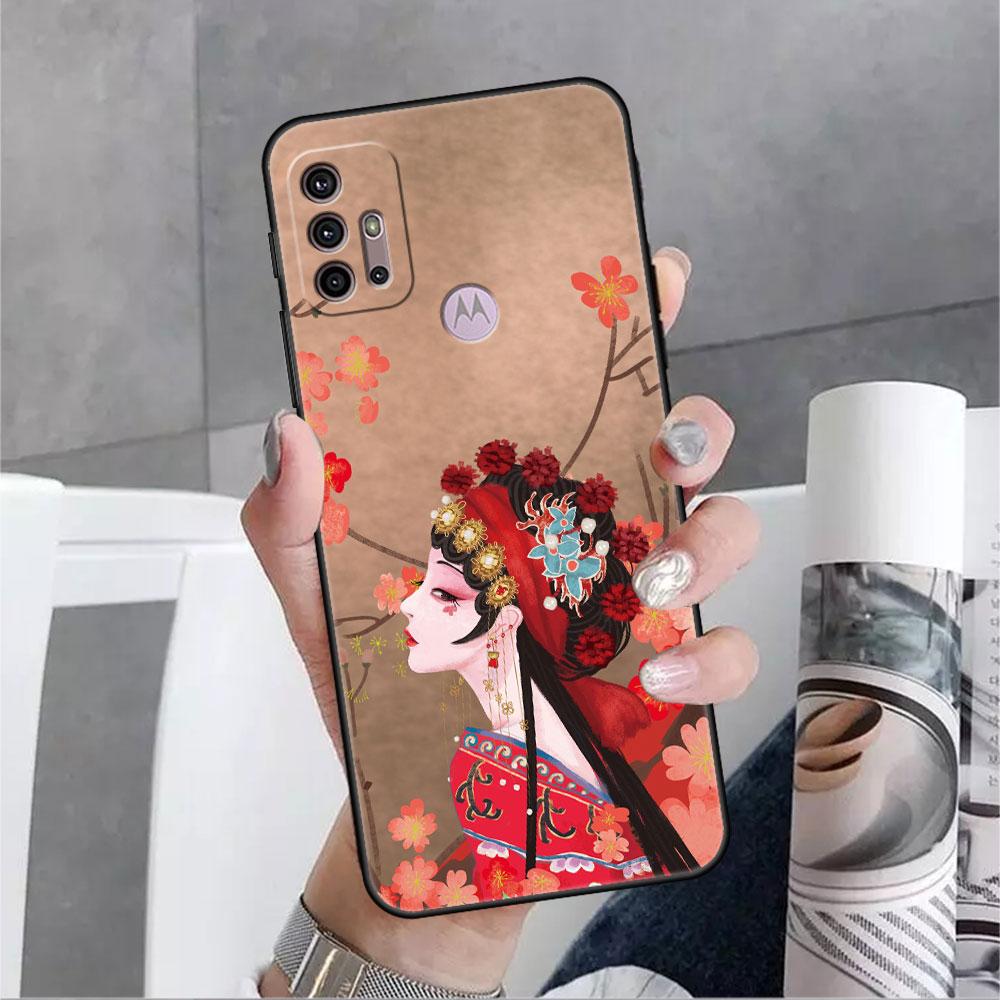 Case For Motorola G30 G60 G9 Play One Fusion Plus Edge 20 G8 Power Lite G22 G50 G200 G51 G71 G31 Phone Cover Opera Retro Girl