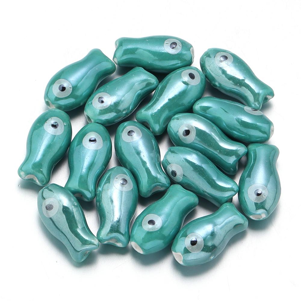 10pcs/lot Cute FIsh Shape Beads Colorful Ceramic Beads Loose Beads For  Jewelry Making DIY Necklace Bracelets Gift Accessories