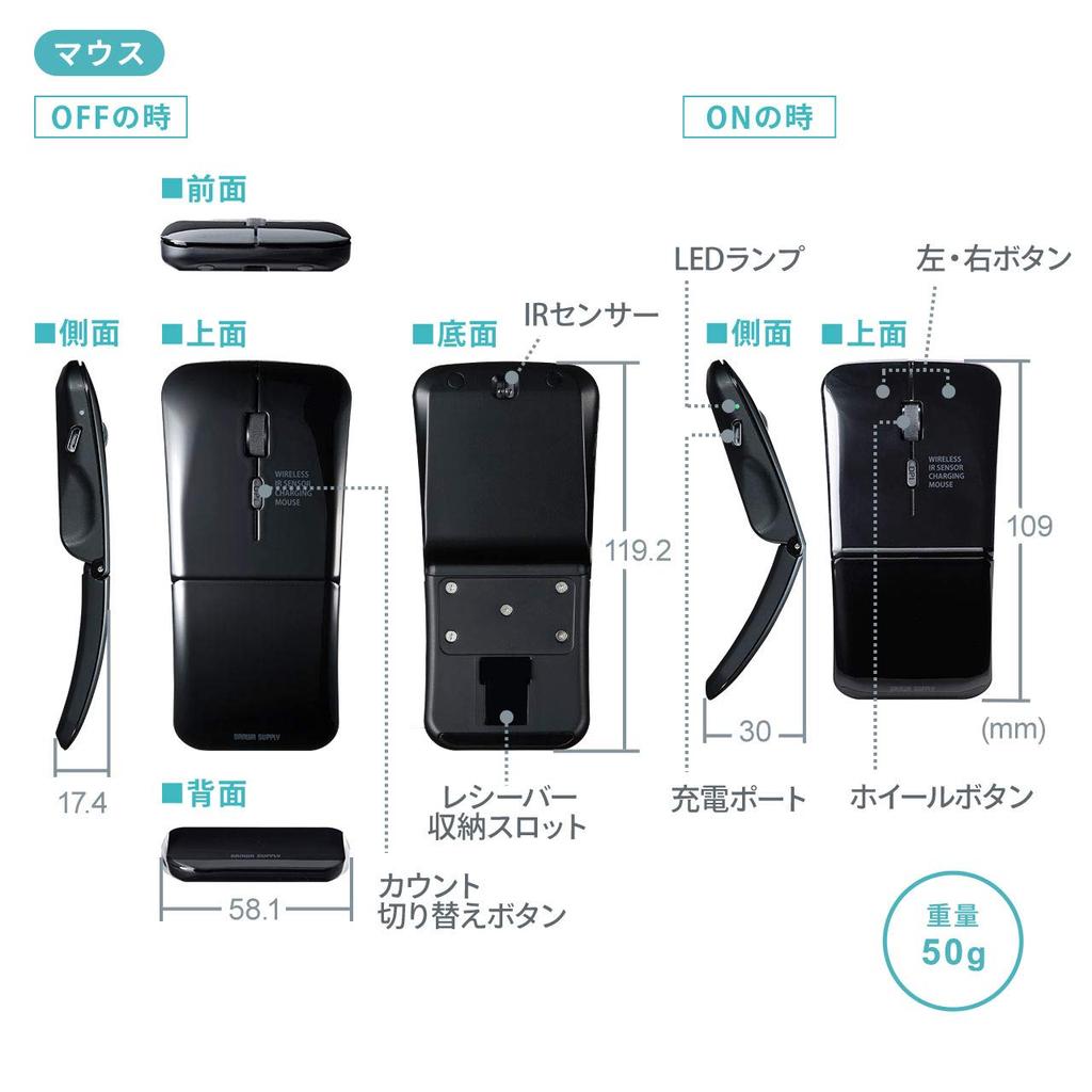 Sanwa Direct Keyboard Mouse Set Wireless Full Keyboard Slim Keyboard Thin Mouse Rechargeable 1 Piece & 400-SKB064