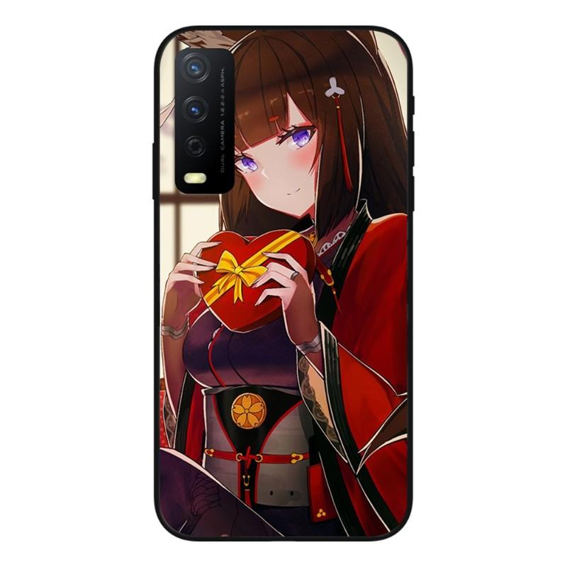 Carcasă de telefon drăguță Azur Lane Girl pentru VIVO Y95 Y93 Y31 Y20 V19 V17 V15 Pro X60 NEX, moale, neagră