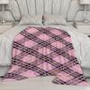 Pink Plaid Pattern Blanket Microfiber Flannel Cover Blanket Bedroom Living Room Sofa Soft And Comfortable Home Decoration