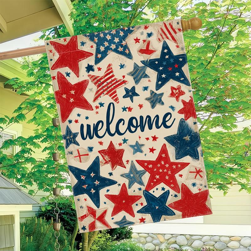 1pc July 4Th Patriotic Star Garden Flag_1 (3)- Garden Decoration Double S, Home Decoration, Yard Decoration, Outdoor Decoration, Lawn Decoration, Flag