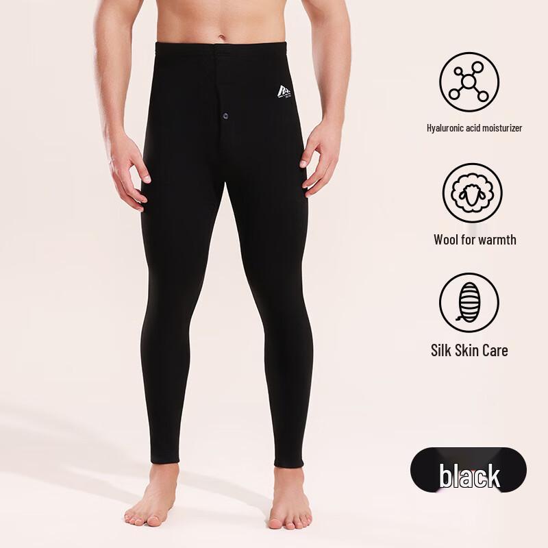 Мужские термоштаны OEING из шерсти и шелка с флисовой подкладкой XL