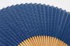 fan with fan in a presentation made in Japan navy [Hasegawa] Men's Kyoto-style case, box, (Seigaiha pattern, blue)