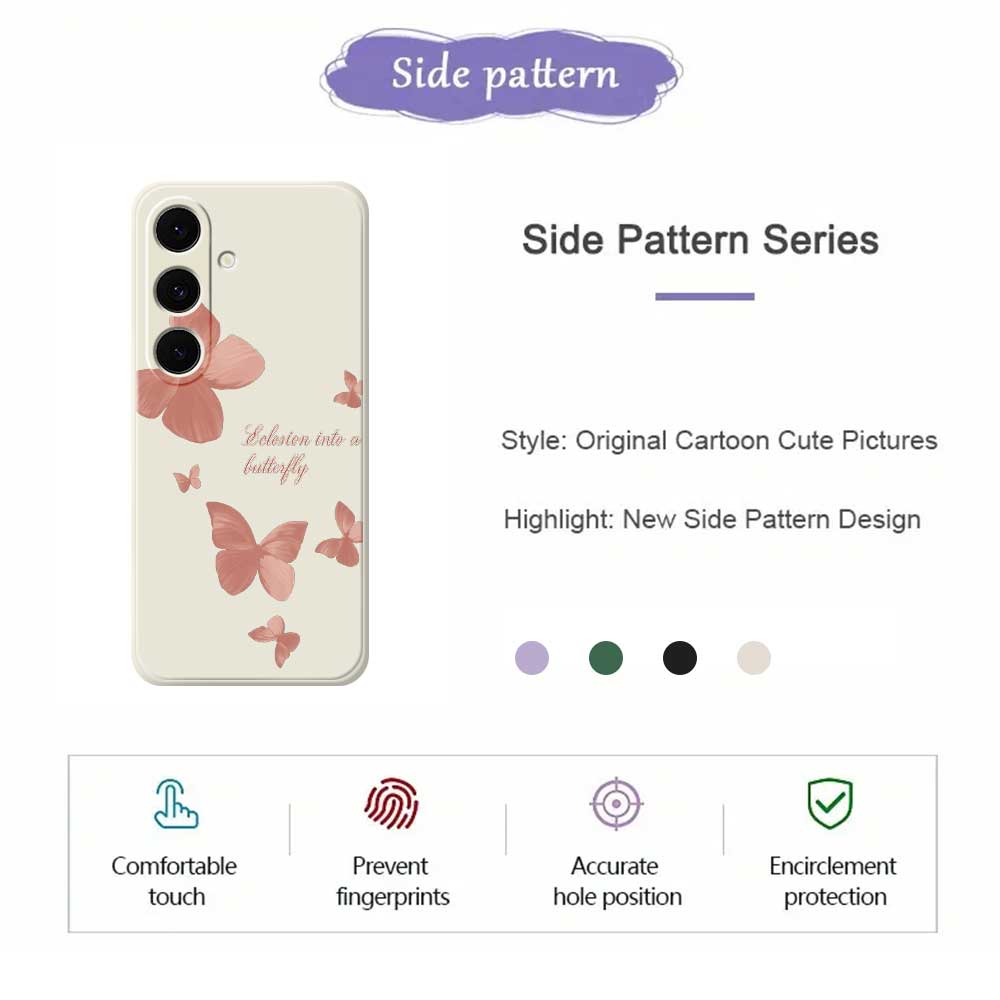 For Samsung Galaxy S25 FE Case Many Butterflies Pattern Printing Straight Edge TPU Phone Back Cover