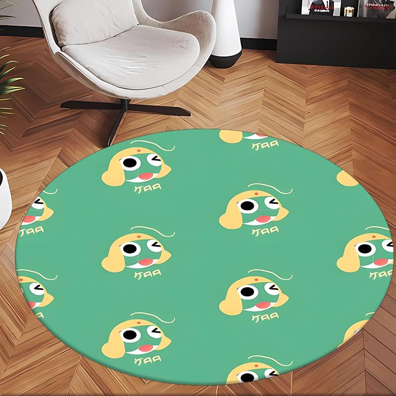 Keroro (5) Round Office Rug Decorative Floor Rug for Office Bedroom Living Room and Home Space