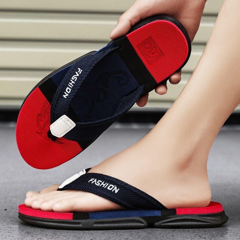 

Летние шлепанцы, мужские пляжные сандалии, Нескользящие дышащие повседневные мужские пляжные тапочки, уличный большой размер 45 41 синий