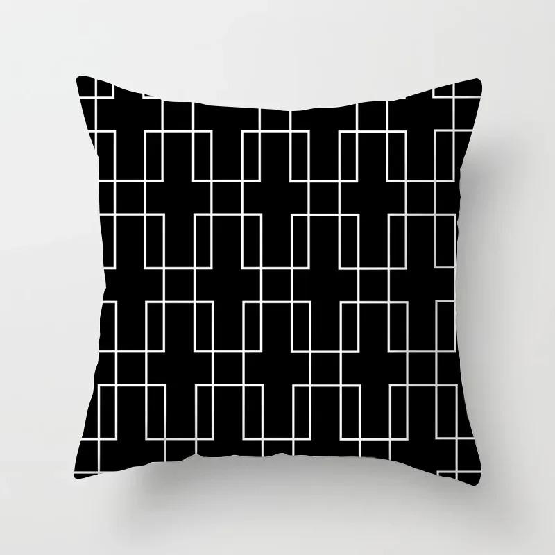 High-grade Black and White Geometric Irregular Pattern Pillowcase Office Living Room Home Pillowcase Car Ornaments