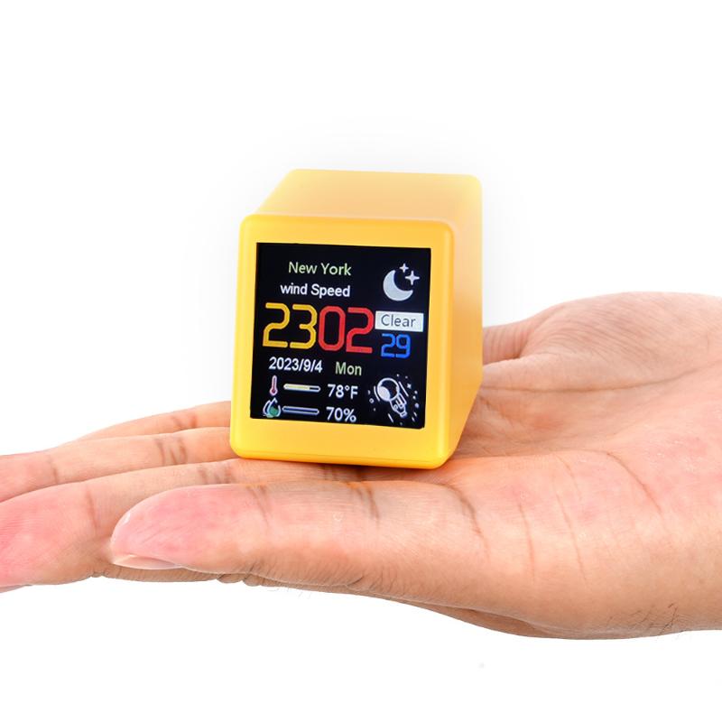 Smart Wifi Weather Station Display Small Portable Weather Temperature Humidity Time Alarm Clock Desktop Decoration