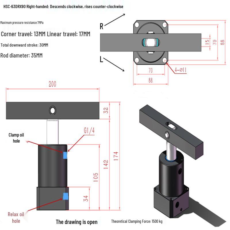 

Jundingying HSC-63DR*90 Hydraulic Swing Clamp Cylinder