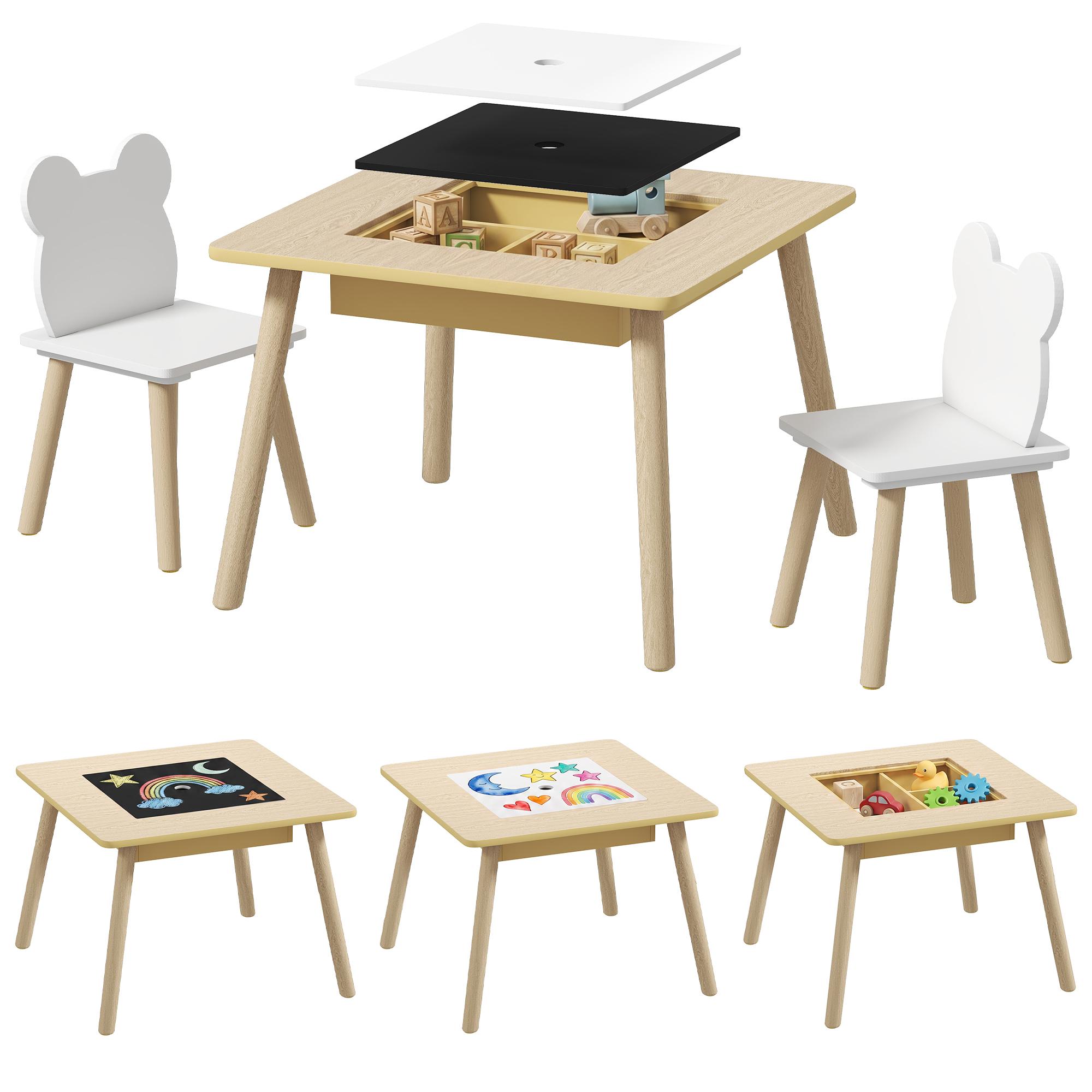 Wooden Children`s Table and 2 Chairs