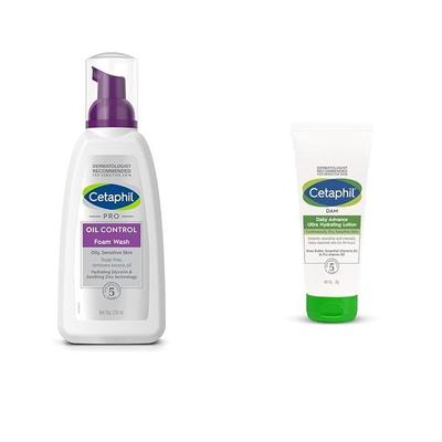 PRO Oil Control Foam für Akne und zu fettiger Haut neigende Haut, 236 ml Dam Daily Advance Ultra Hydrating Lotion, 30 g Feuchtigkeitscreme mit Sheabutter
