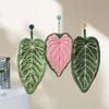 2pcs Coral Fleece Hand Towels ,Plant Leaf Design,Hanging Convenient ,Strong Absorbency and Quick Drying,Cute and Soft ,Kitchen Bathroom Hand Towels