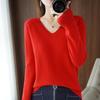 Dames V-hals dieptepunt shirt Pullover trui gebreid kasjmier mode losse trui wintertop