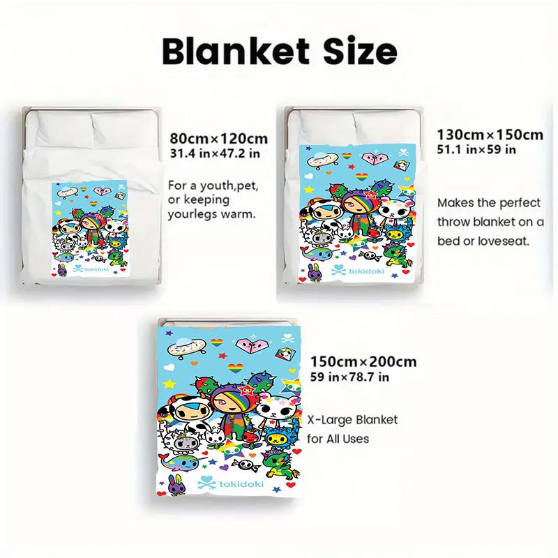 Tokidoki 2D Flat Pattern Flannel Blanket High Quality All Seasons Warmth and Comfort Perfect for Christmas Gifts.PMT0914025