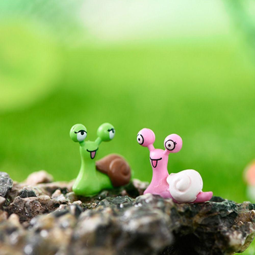 Art Miniatures Figurines Creative Snail Sculpture Bonsai Ornaments Animal Model  Home