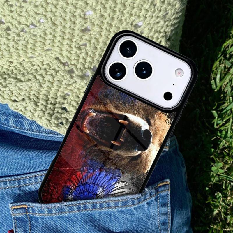 Moscow Russian Flag Bear mobile phone case Compatible with IPhone 17 16 15 14 13 12 11Pro Max 17 Air cover