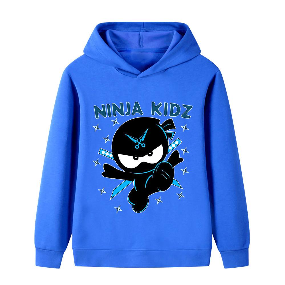 B1176 Multi-color Kids Boys Girls NINJA KIDZ Printed Casual Long Sleeves Hoodie