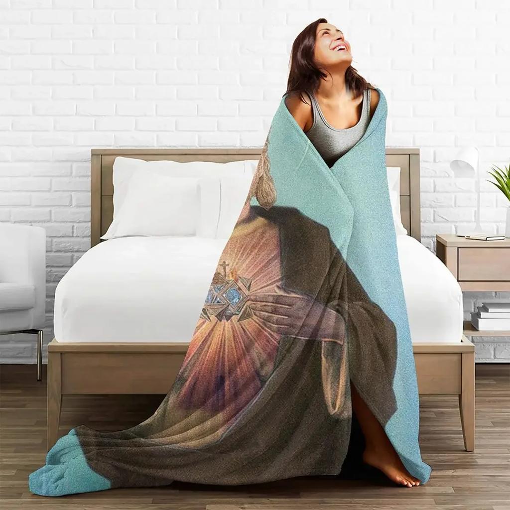 Jesus-Obi Super Soft Blanket Wan Kenobi Travel Throw Blanket Winter Aesthetic Custom Flannel Bedspread Sofa Bed Cover