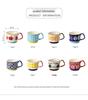 Japanese Retro INS Ceramic Drip Coffee Mug with Print - Stackable Creative Couple Breakfast Cup
