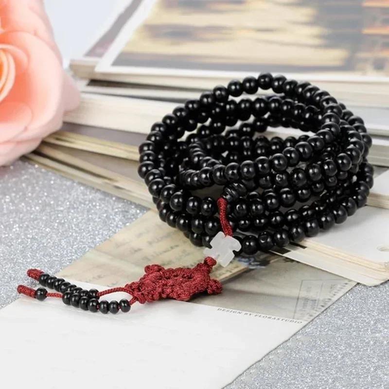 2026 New Buddhist Sandalwood Necklace Prayer Beads Mala Bracelet Buddha Tibet Accessories for Women