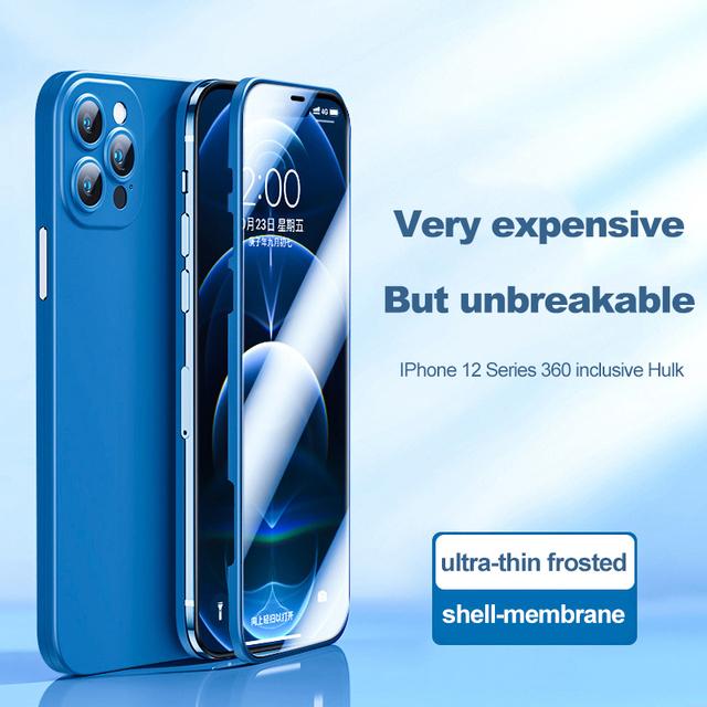 Ultratenké 360 plně krycí pouzdro pro iPhone 12pro Max 13mini pouzdro Conque pro iPhone 11pro X Xr Xs Max 11 Pro kryt z tvrzeného skla