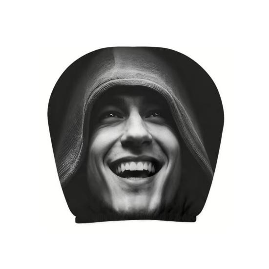 Забавные чехлы на подголовник автомобиля Ледяной шелк Двусторонний принт Эластичные 1pc D