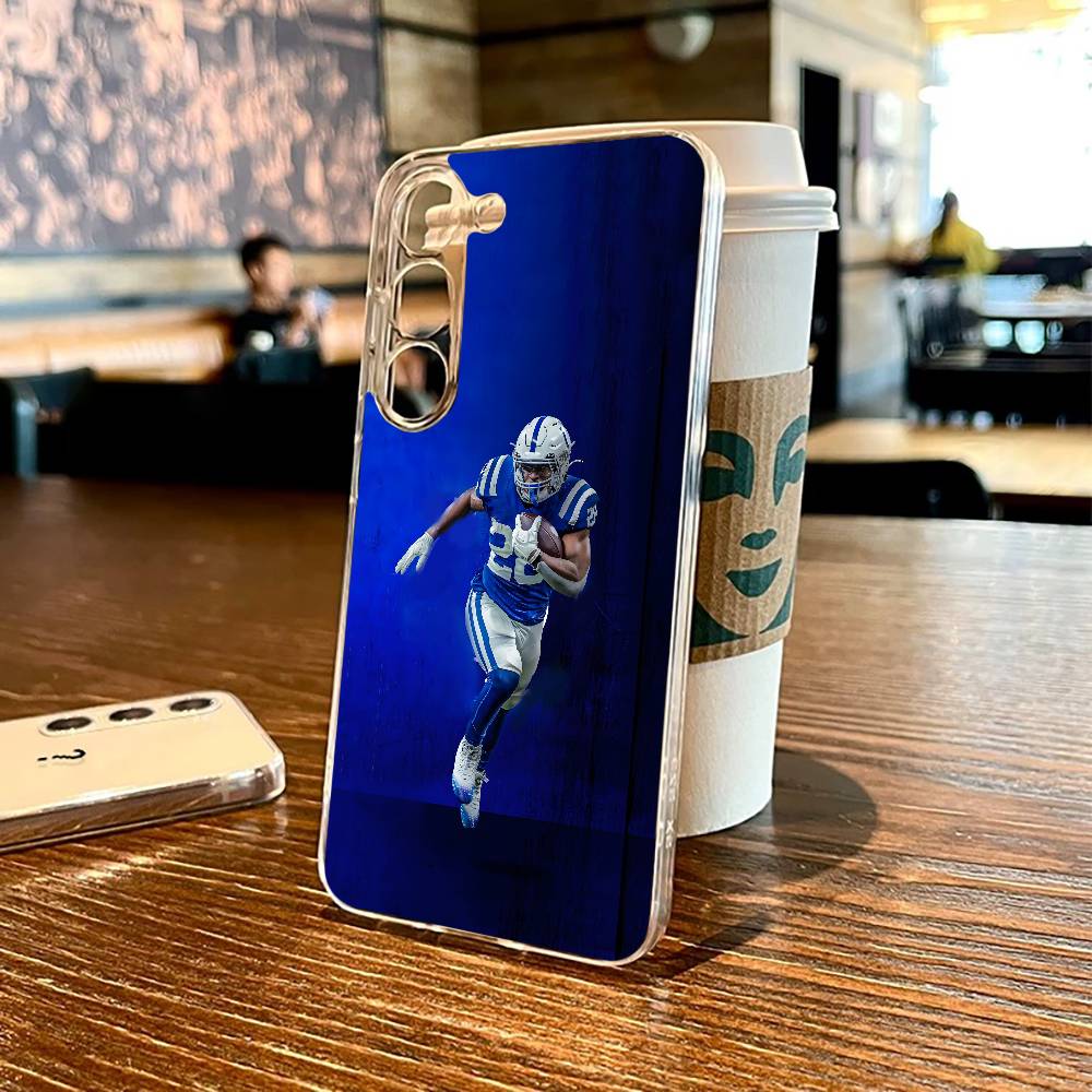 

Pro football Jonathan Taylor Phone Case For SamsungS25,24,21,22,23,30,Ultra,20,Plus,Fe,Lite,Note,10,9,5G Transparent Cover Samsung S30plus5G